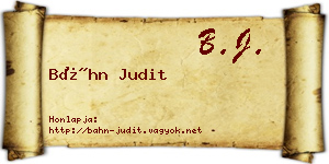 Báhn Judit névjegykártya