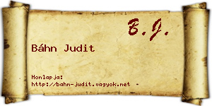 Báhn Judit névjegykártya